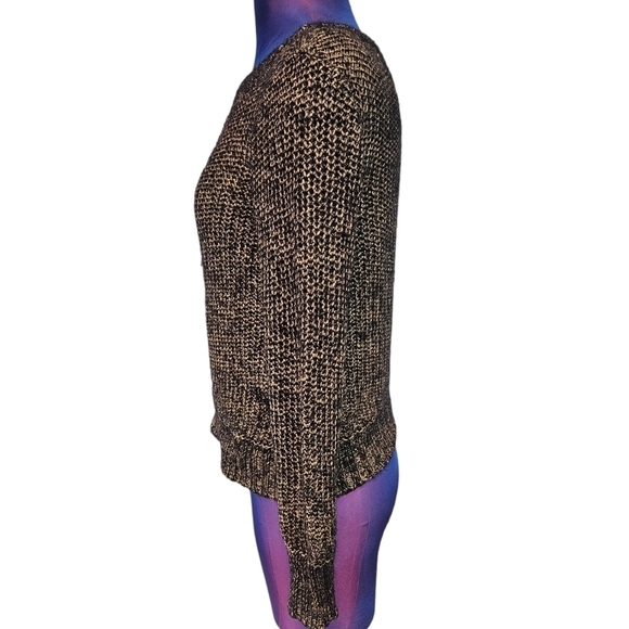 Eileen Fisher Black & Gold Knit Mohair Blend Sweater Size SP Women's Petite M15 - Picture 3 of 8